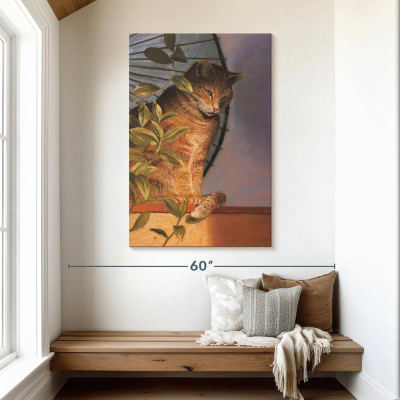 Brampt Cat Contemplation, H 48 po x l 32 po