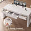 Bureau de direction moderne avec 3 tiroirs, bureau de direction 55 po avec pieds en forme de U-1032414482