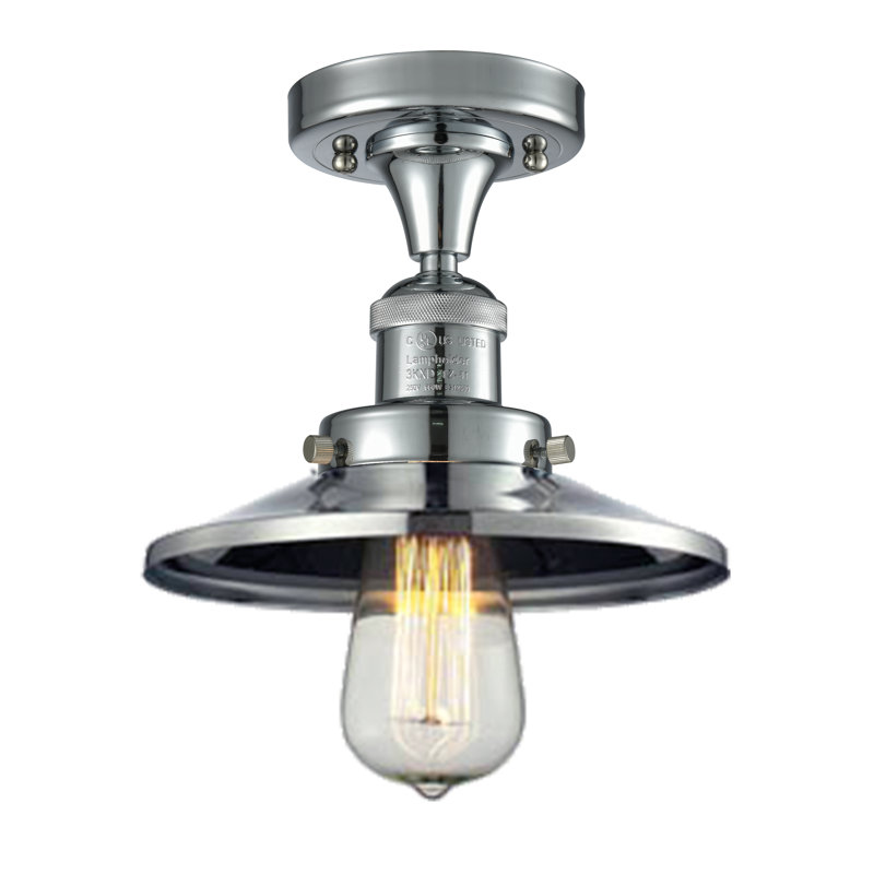 Plafonnier semi-encastré à 1 lumière de 7 po Reale, Ampoule DEL 6 watts Vinage, Chrome poli, Chrome poli