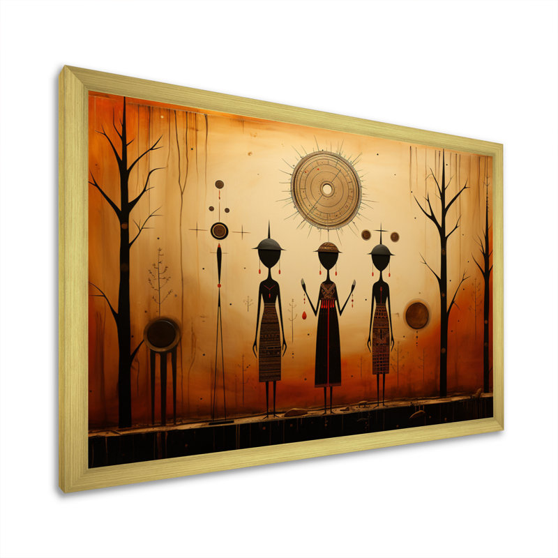 Folk Religion Folklore Reverence - impression, Cadre doré simple, H 34 po x l 44 po x P 1,5 po