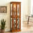 11.96"D Oak Curio Cabinet With Internal Lighting & Adjustable Shelving In 6 Shelves Magnetic Doors-25023710