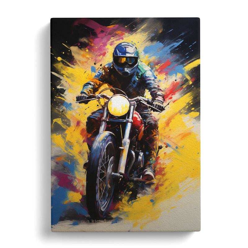 Motorbike Colour Field No.2 - Wrapped Canvas, 76cm H x 50cm W x 3cm D