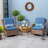 3-Piece Outdoor Wicker Conversation Set with 360° Swivel Chairs and Quick-Dry Cushions