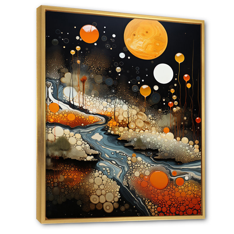 Collage Geyser Geotheral Wonders II sur toile, Cadre flottant doré, H 44 po x l 34 po x P 1,5 po