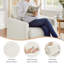  Fauteuil d'appoint rembourré avec pieds en bois massif, boucle blanche -1425157618