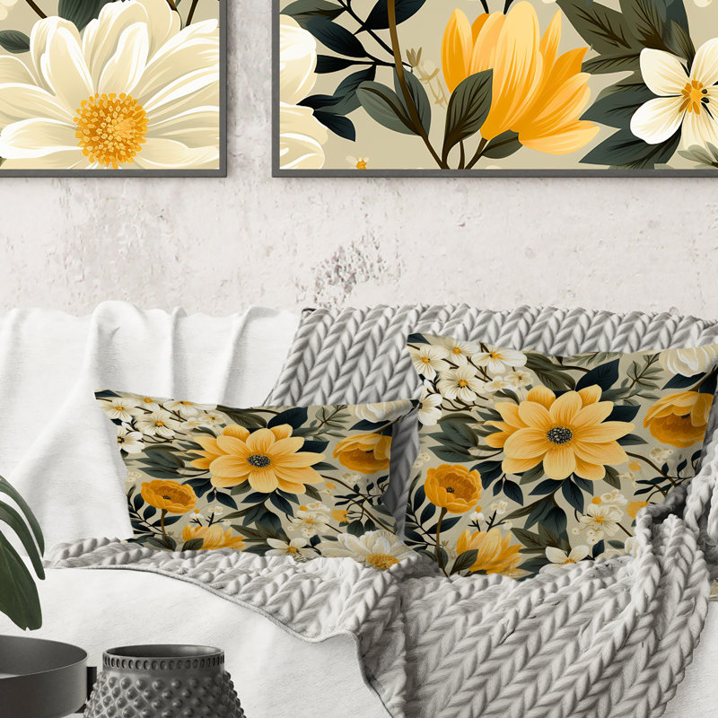 Coussin décoratif rétro en polyester, H 16 po x l 16 po