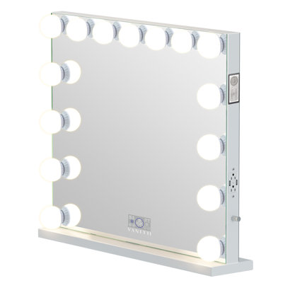 Miroir rectangulaire en métal à DEL