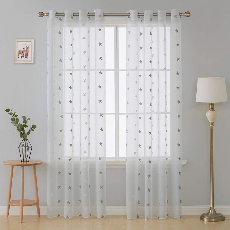 Eliga Sheer Pair, Width 140 x Drop 138cm, Grey