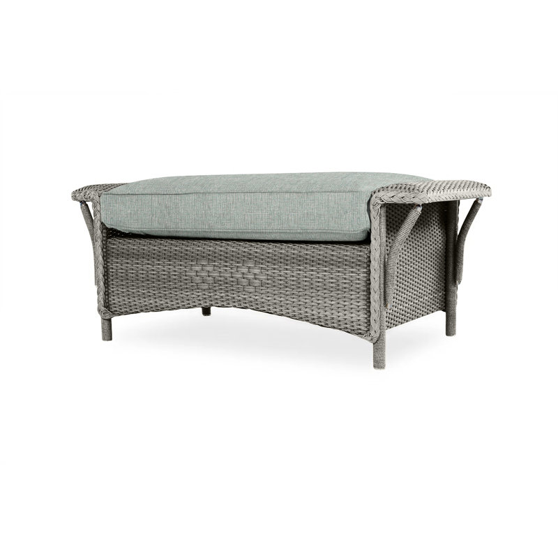 Nantucket Outdoor Ottoman, Demo Mist, Pewter