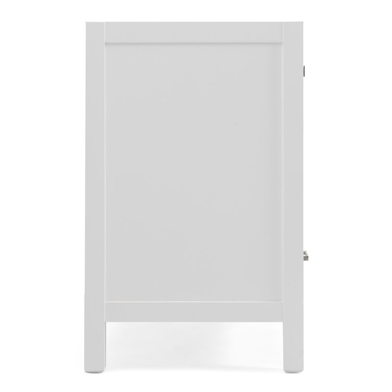 Cambridge 60'' W Double Bathroom Vanity Base, Brushed Nickel, White