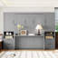 Grand lit escamotable mural avec placard, tiroirs et tablettes-401884840