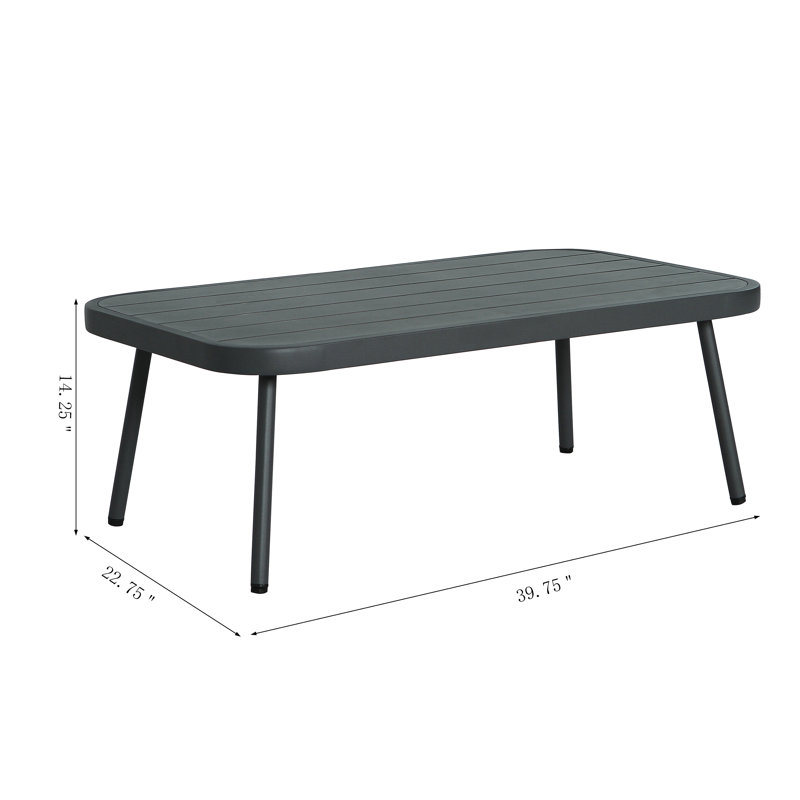 Mariano Steel Loveseat And Table, Gray, Gray