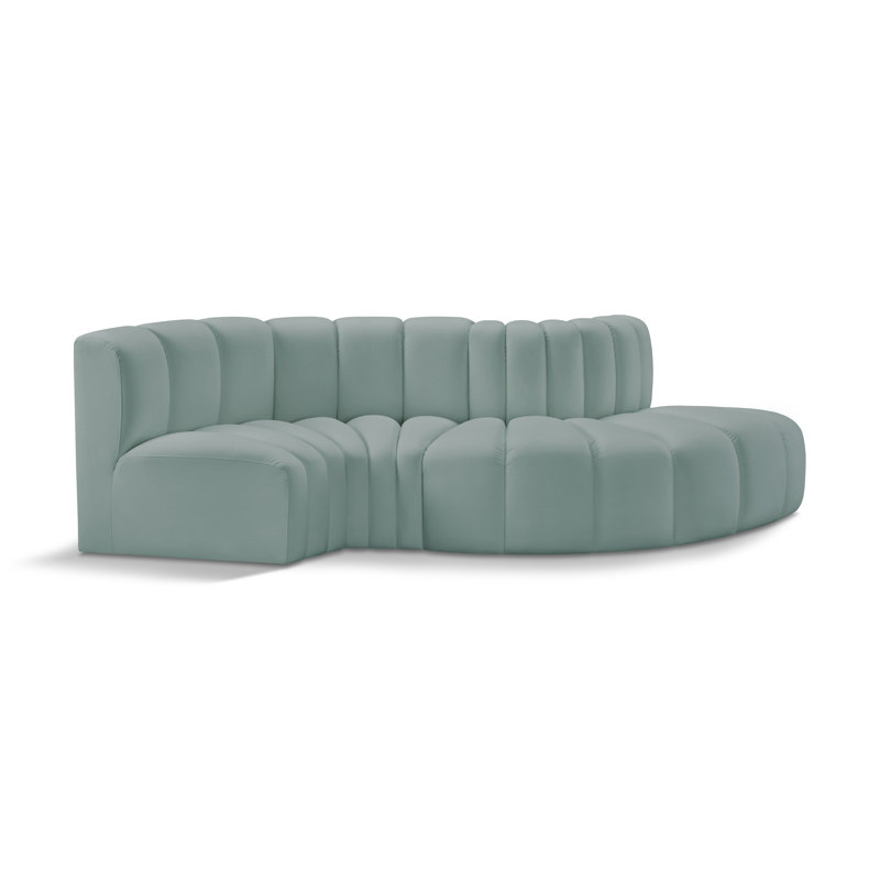 Isumi Upholstered 104'' Sofa, Mint Vegan Leather
