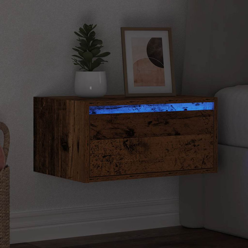 51 cm W Bedside Table, Old Wood