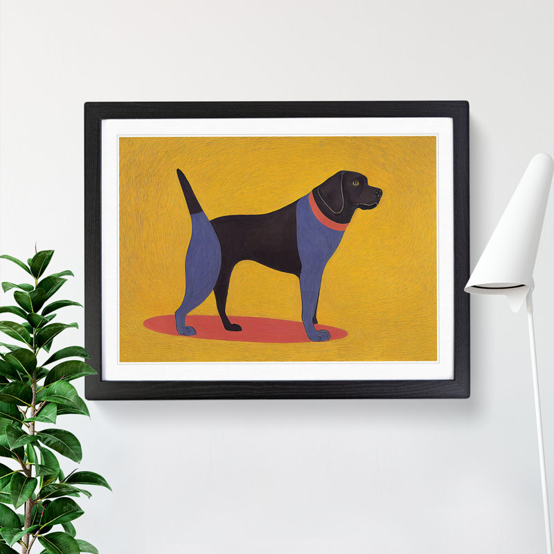Dog Abstract Vol.3 - Single Picture Frame Print, Black, 25cm H x 34cm W x 2cm D