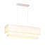 Lustre en métal et tissu blanc à 3 ampoules - réglable, à intensité variable, certifié ETL