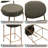 upholstered bar stools: set of 2 faux leather counter chairs with golden legs for modern kitchen dining-1659006984