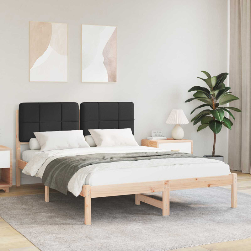 Solid Wood Bed Frame, Black