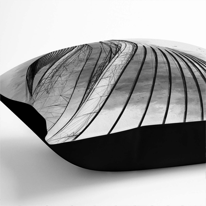 Square Throw Cushion, 40cm H x 40cm W x 15cm D, Black