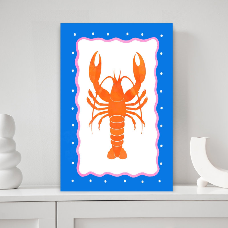 Homard, art mural contemporain, H 18 po x l 12 po