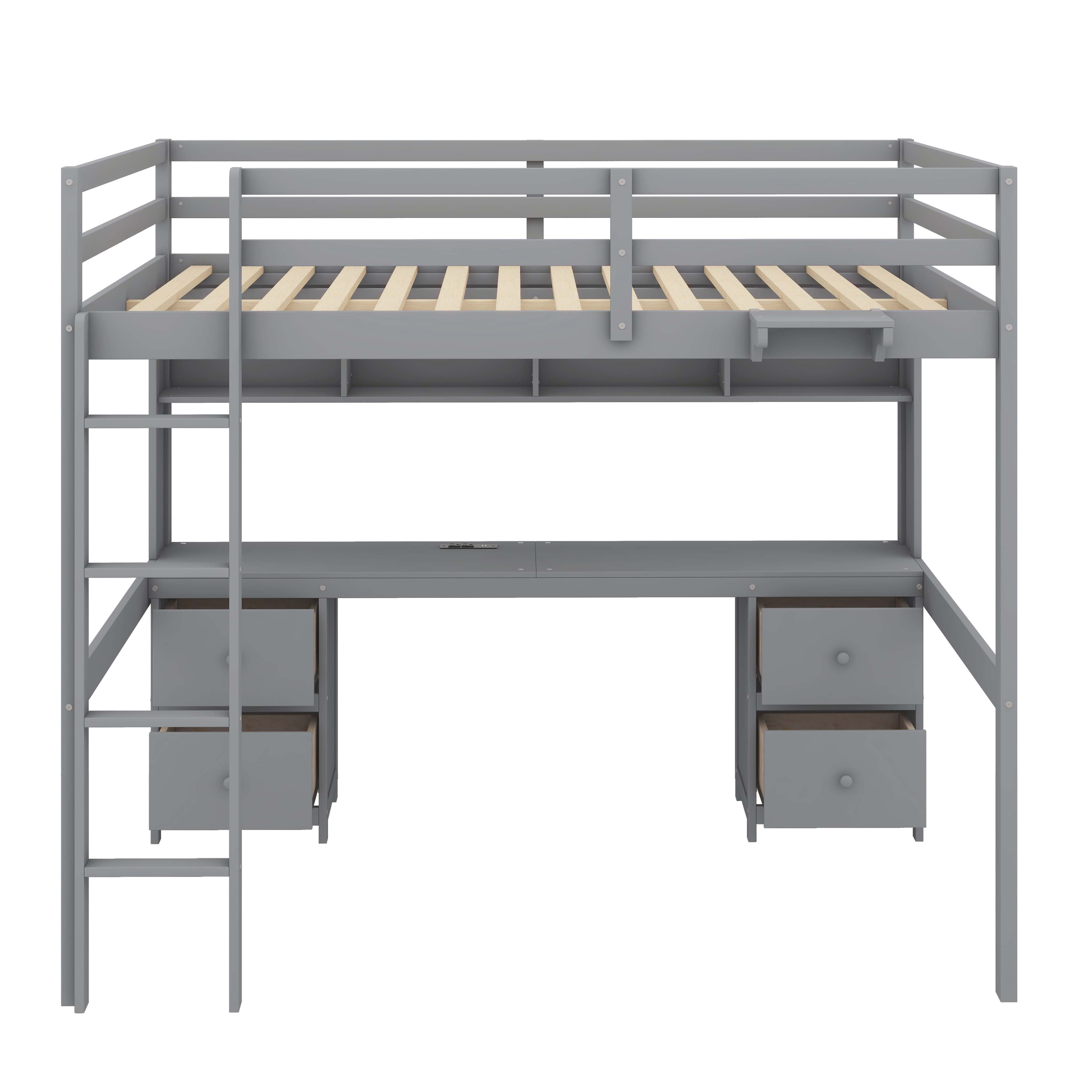 Harriet Bee Stylish Full Size Multi Functional Loft Bed With Desk ...