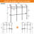 Adjustable 118" Heavy-Duty Metal Pipe Garment Rack with LED Light - Wall-Mounted Clothing Rail System for Warehouse/Commercial Use