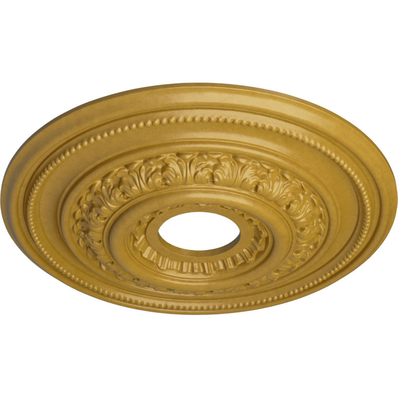 Endurathane Orleans Ceiling Medallion, 17 5/8"OD X 3 5/8"ID X 1 7/8"P (Fits Canopies up to 4 5/8"), Hand-Painted Iridescent Gold Finish