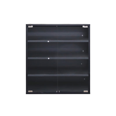 Shoe Storage With Led Color Changing Feature - 4 Tier Stackable Wooden Box Glass Door For Sneakers Quality Bin & Display Case