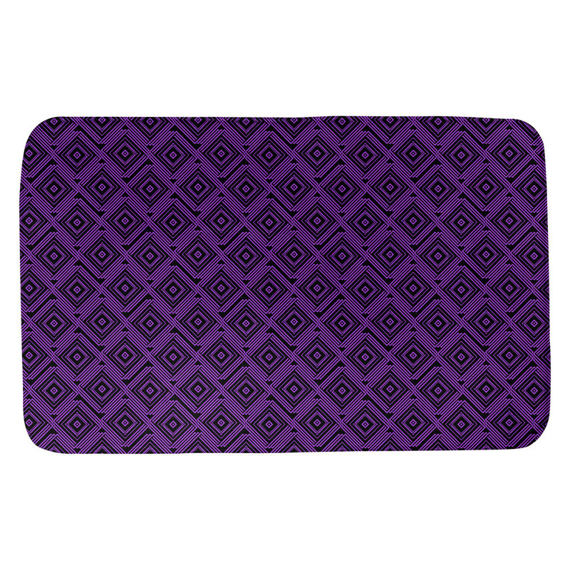 Tapis pour salle de bain labyrinthe Mcguigan, l 17 po x L 24 po, Noir / Mauve