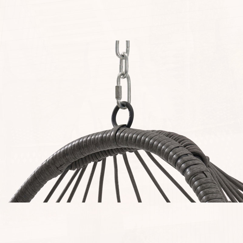 Balancelle PE en rotin avec coussin, gris, Dark Grey