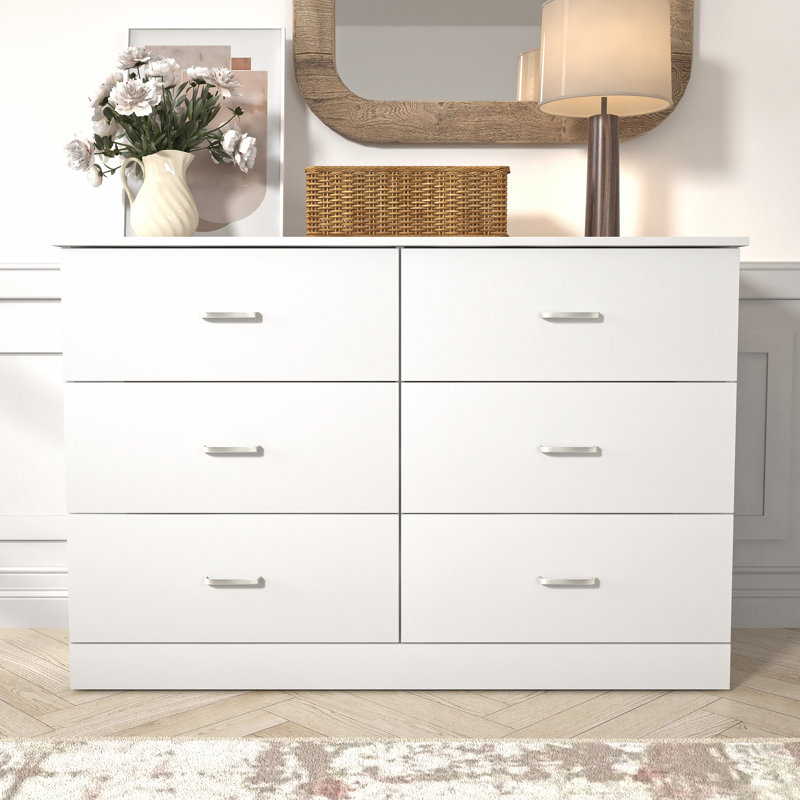 Allyannah 47.0'' W 6 - Drawer Dresser, White/STURDY
