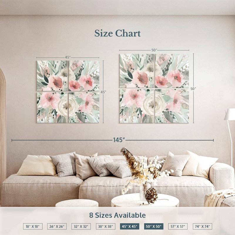 Pretty In Blush, 45" H x 45" W