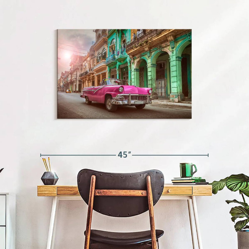 Mehar Classic Pink Car, 24'' H x 36'' W