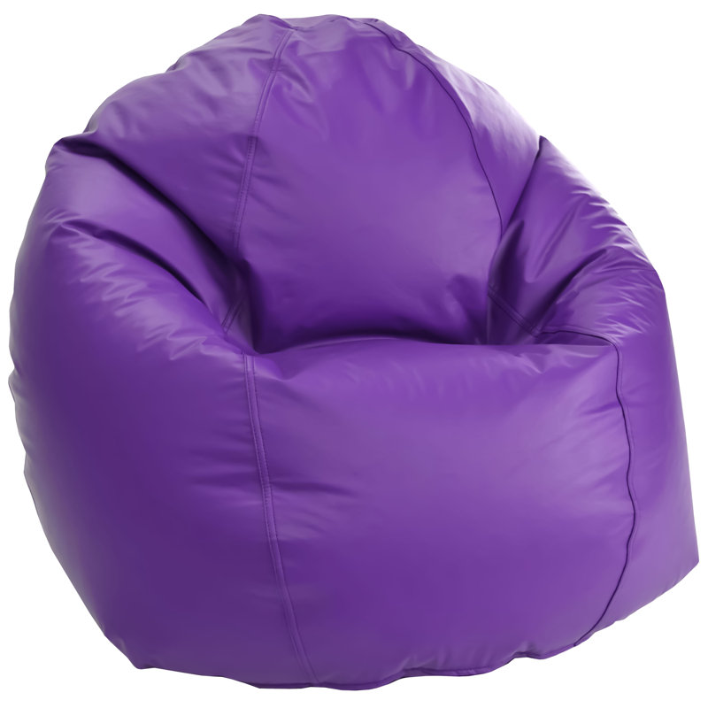 Premium Vinyl 31x33x20" Small Bean Bag Chair - w/Polystyrene Beads and CertiPUR Foam Filled Bean Bag for Adults, Teens and Kids