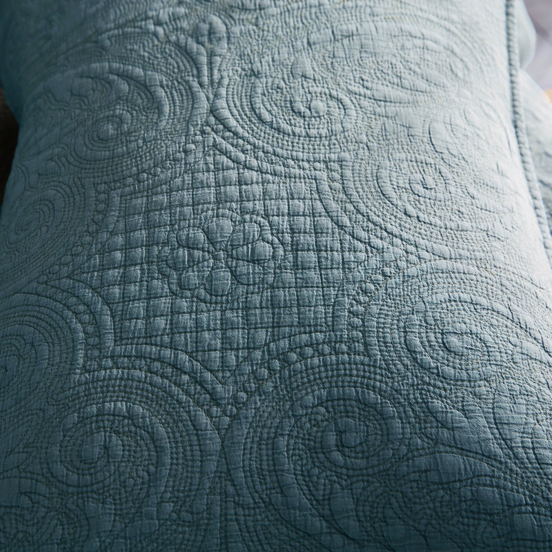 Ensemble de courtepointe réversible 100% coton RH, Grand, Bleu Chambray