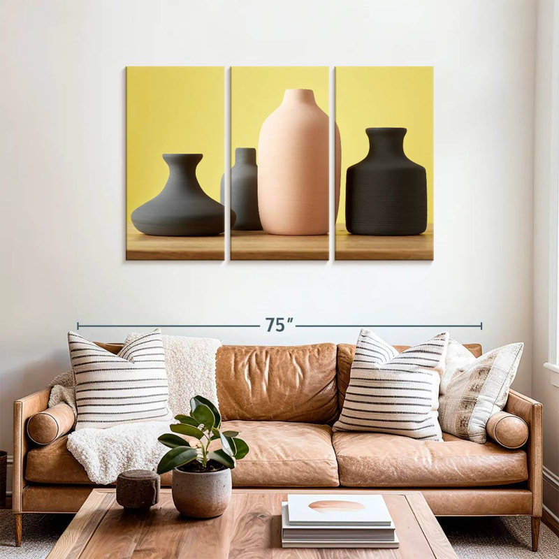 Minimalist Ceramic Vases, 36" H x 57" W