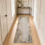 Tapis / chemin de table en chenille beige encadré-1741736179