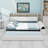 Upholstered Daybed with Storage Footstool, Shelves, Trundle, USB Charging & LED Light-1625701909