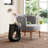 18" Black Solid Wood Round Mod Geo End Table