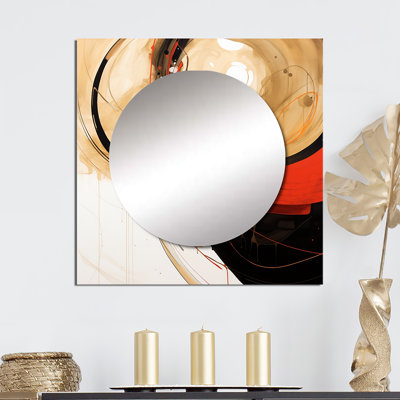 Conversations of the Earth Dynamic Shapes V - formes abstraites grand miroir carré pour décoration murale