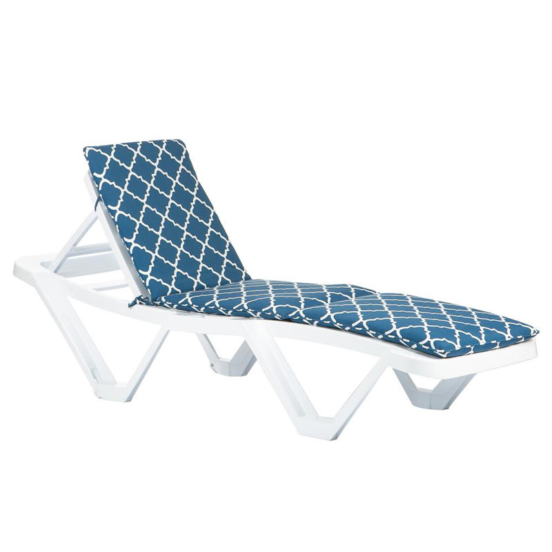 Resol - Master Sun Lounger & Cushion, White/Navy