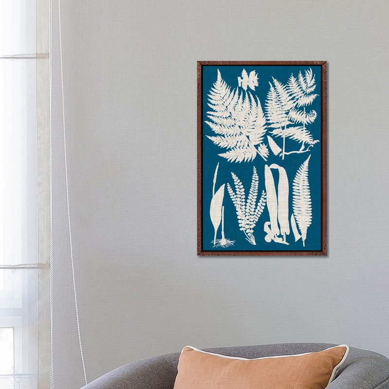 Linen & Blue Ferns I by Vision Studio - Gallery-Wrapped Canvas Giclée on Canvas, 66.04 cm H x 45.72 cm W