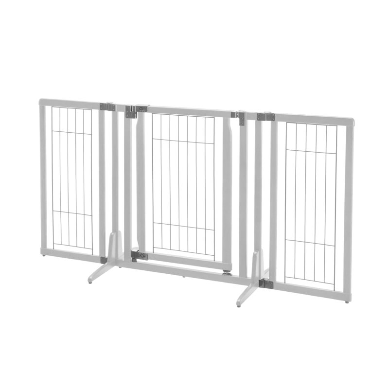 Barrière autoportante pour animaux avec porte premium plus, Blanc