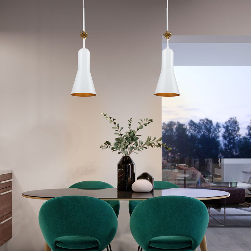 Luminaire suspendu Etoille, H 25,75 po x l 7 po x P 7 po, Blanc