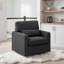 Fauteuil pivotant moderne en boucle noire, fauteuil pivotant contemporain confortable en bois massif