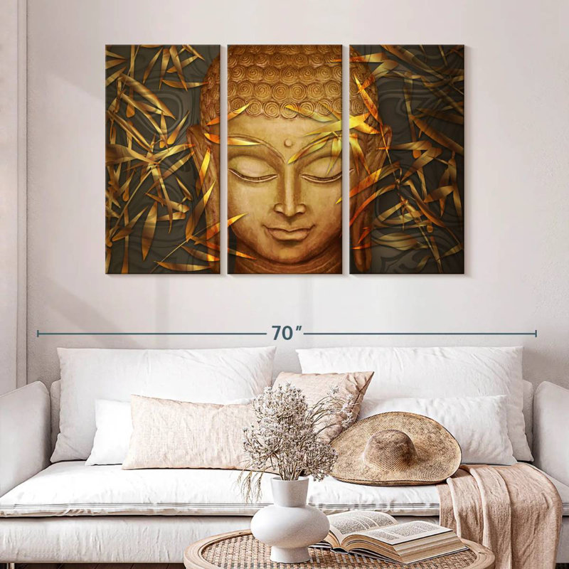 Tête de Bouddha paisible Leisha, H 32 po x l 50 po
