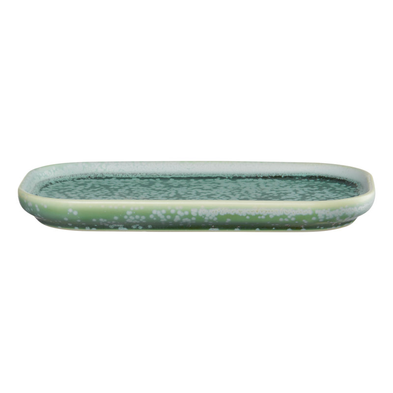 ASA Selection coppa snack plate, appetizer plate, antipasti, porcelain, 15 x 8.5cm, minto / green