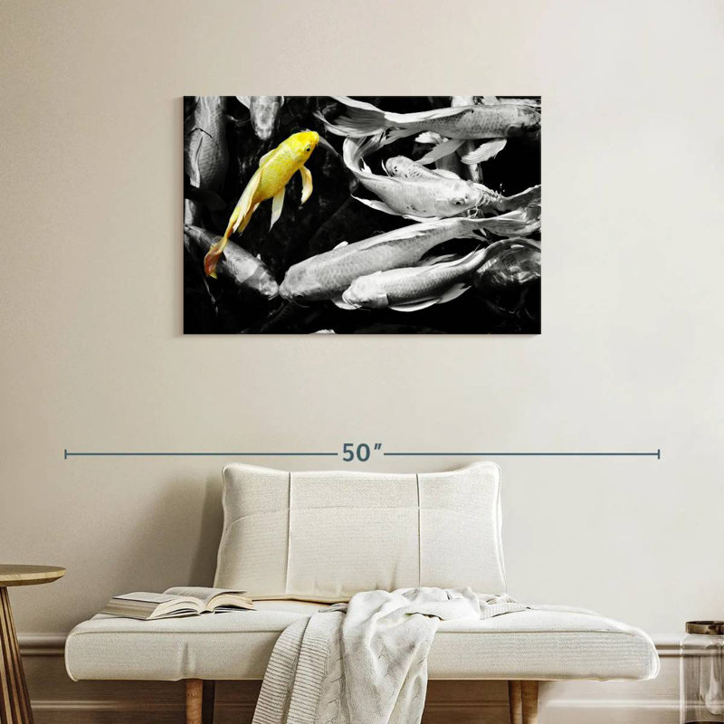 Brampt Yellow Koi Fish, 24" H x 36" W