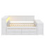 Full-Size Daybed With Drawers, Trundle Bed, Charging Spot, LED Lights, Workstation, And Storage Unit-1047868341