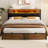 Kalder Bed Frame with LED Light and Charging Station, Metal Frame with Storage Headboard, Large Storage Space, No Spring Box Needed-1849033316-1849033317